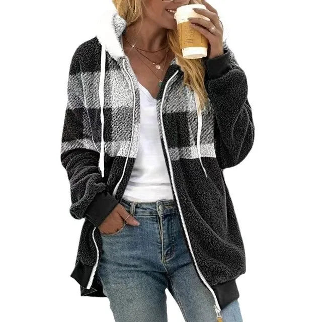 Krohn-e | Kapuzen Sweatshirtjacke Plüsch Fleece