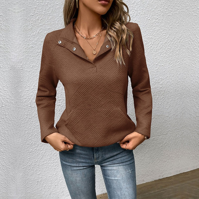 Krohn-e | Sweatshirt Stehkragen mit Druckknöpfen
