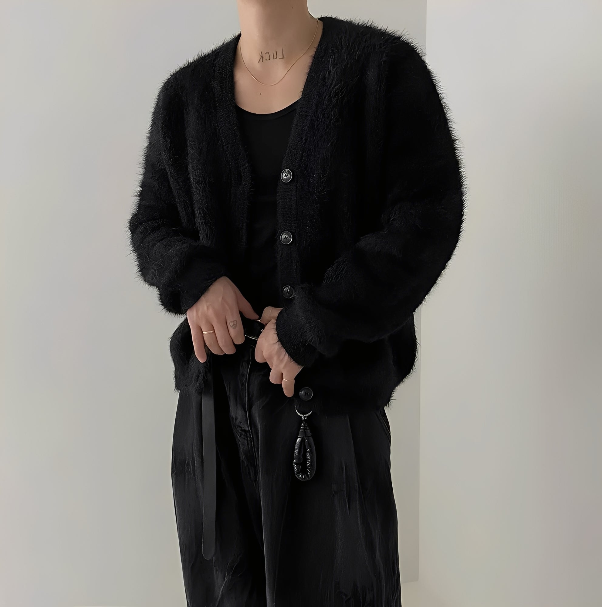 Krohn-e | Lässiger, Lässiger Strickcardigan aus Wolle für Herren
