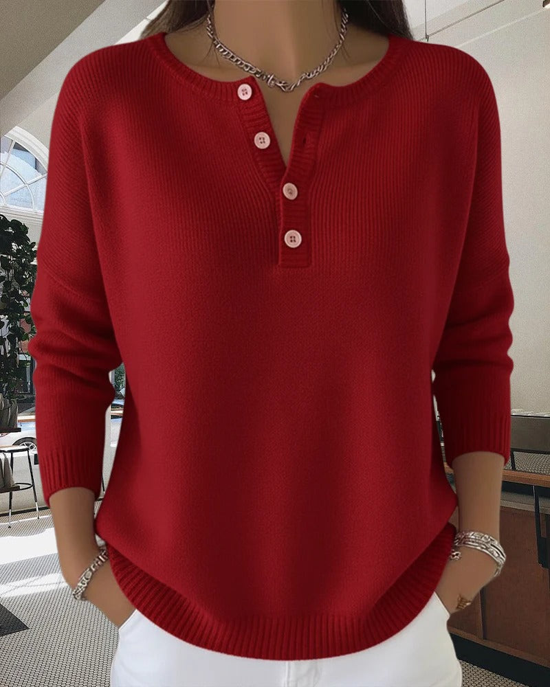 Krohn-e | Klassische Strickjacke mit Knöpfen und langen Ärmeln