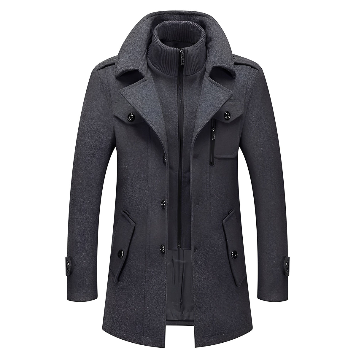 Krohn-e | Eleganter langer Trenchcoat für Herren