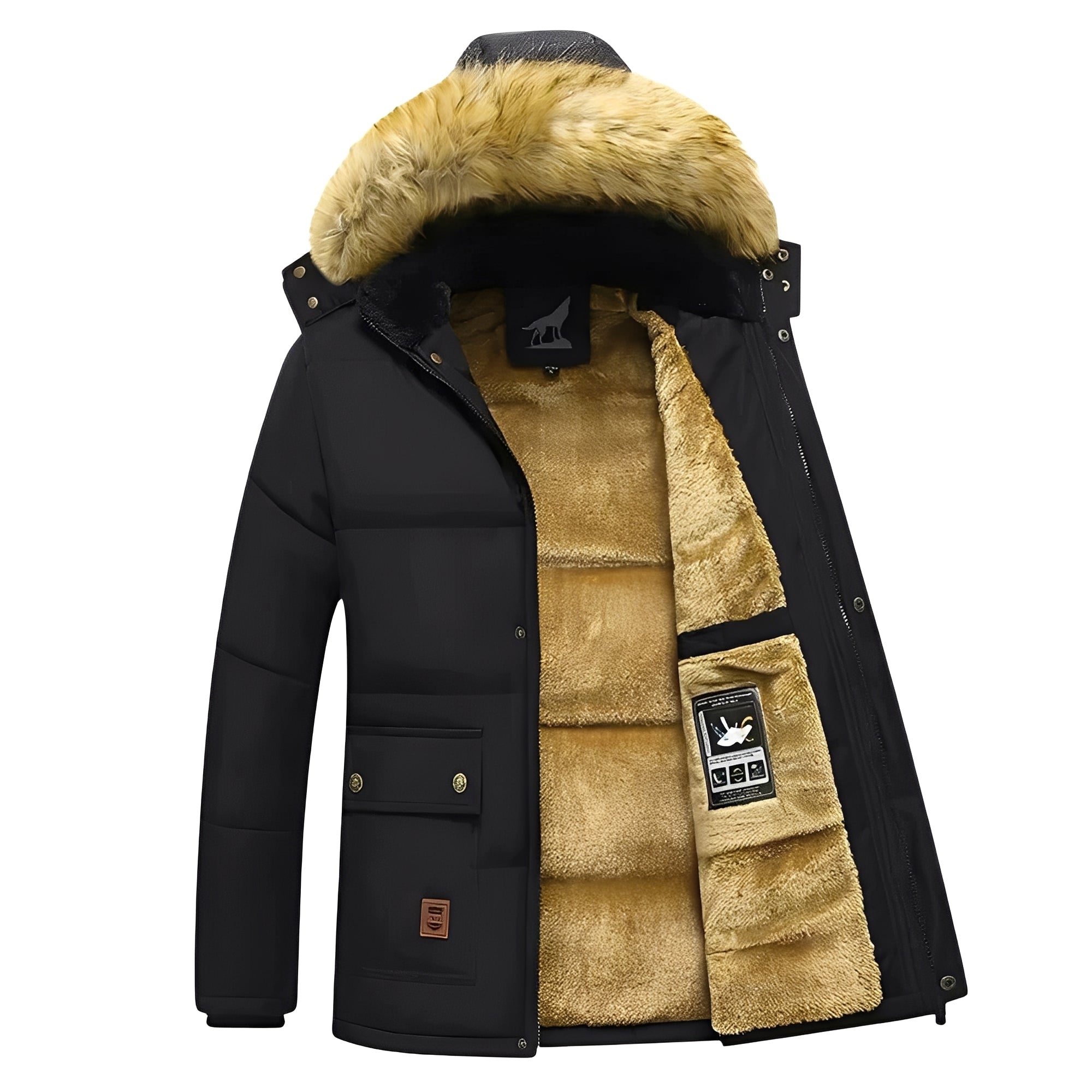Krohn-e | Warme Parkajacke mit abnehmbarem Kapuze für Männer