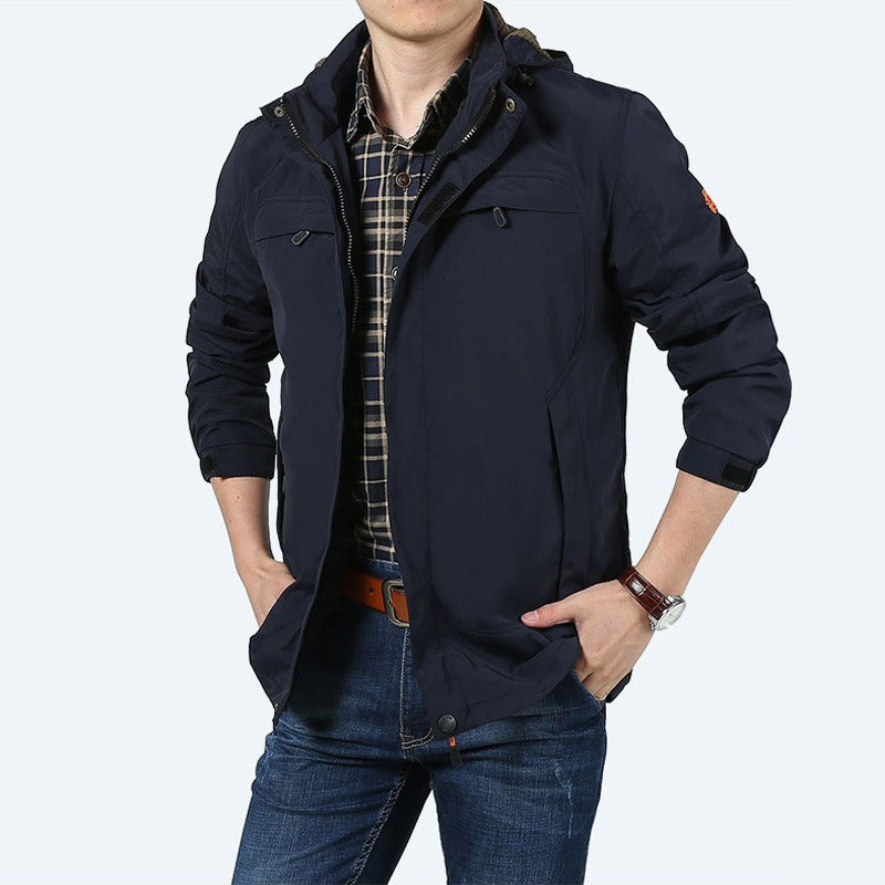 Krohn-e | Wasserdichte lässige Herrenjacke mit funktionalen Taschen