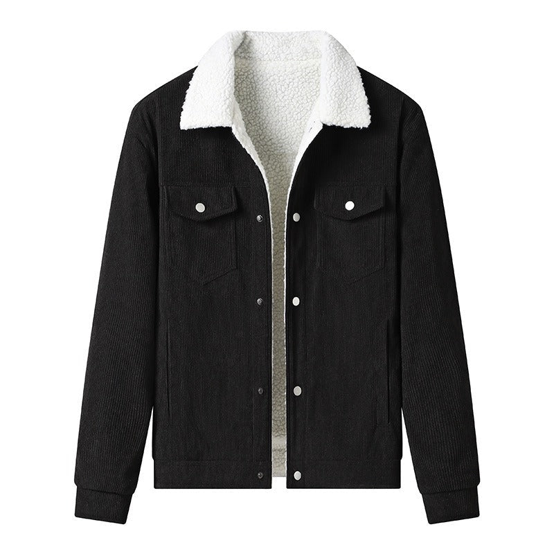Krohn-e | Cordjacke für Herren mit Fleecefutter, lässiger Stil