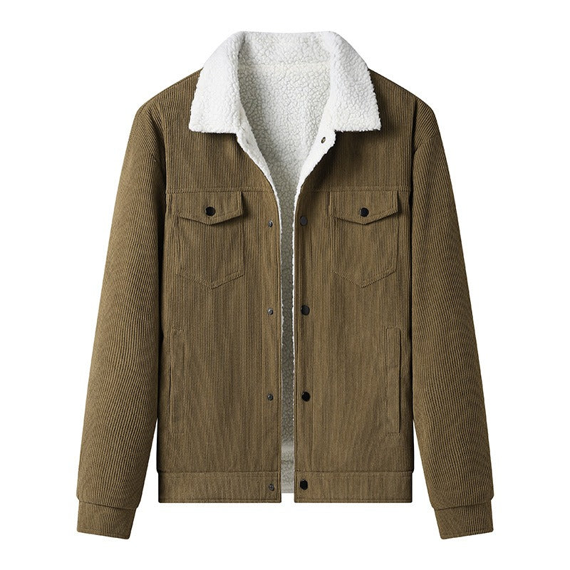 Krohn-e | Cordjacke für Herren mit Fleecefutter, lässiger Stil