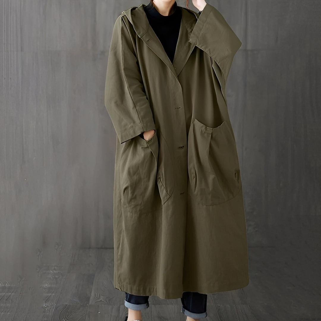 Krohn-e | Moderner Trenchcoat mit Taschen für Frauen