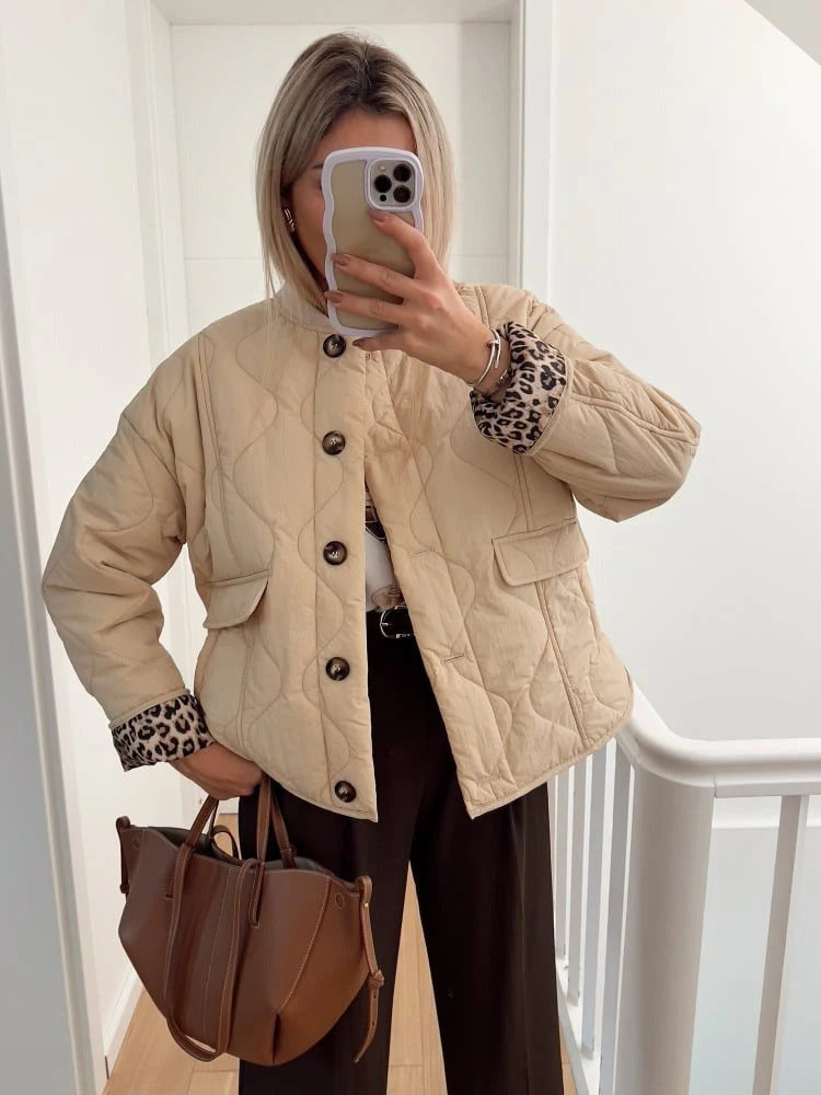 Krohn-e | Elegante Jacke mit Leopardenmuster