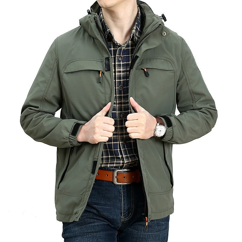 Krohn-e | Wasserdichte lässige Herrenjacke mit funktionalen Taschen