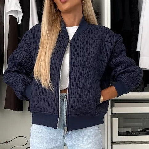 Krohn-e | Gepolsterte Jacke - Kurz geschnittenes Modell - Rippeneinsätze - Reißverschluss - Casual Look