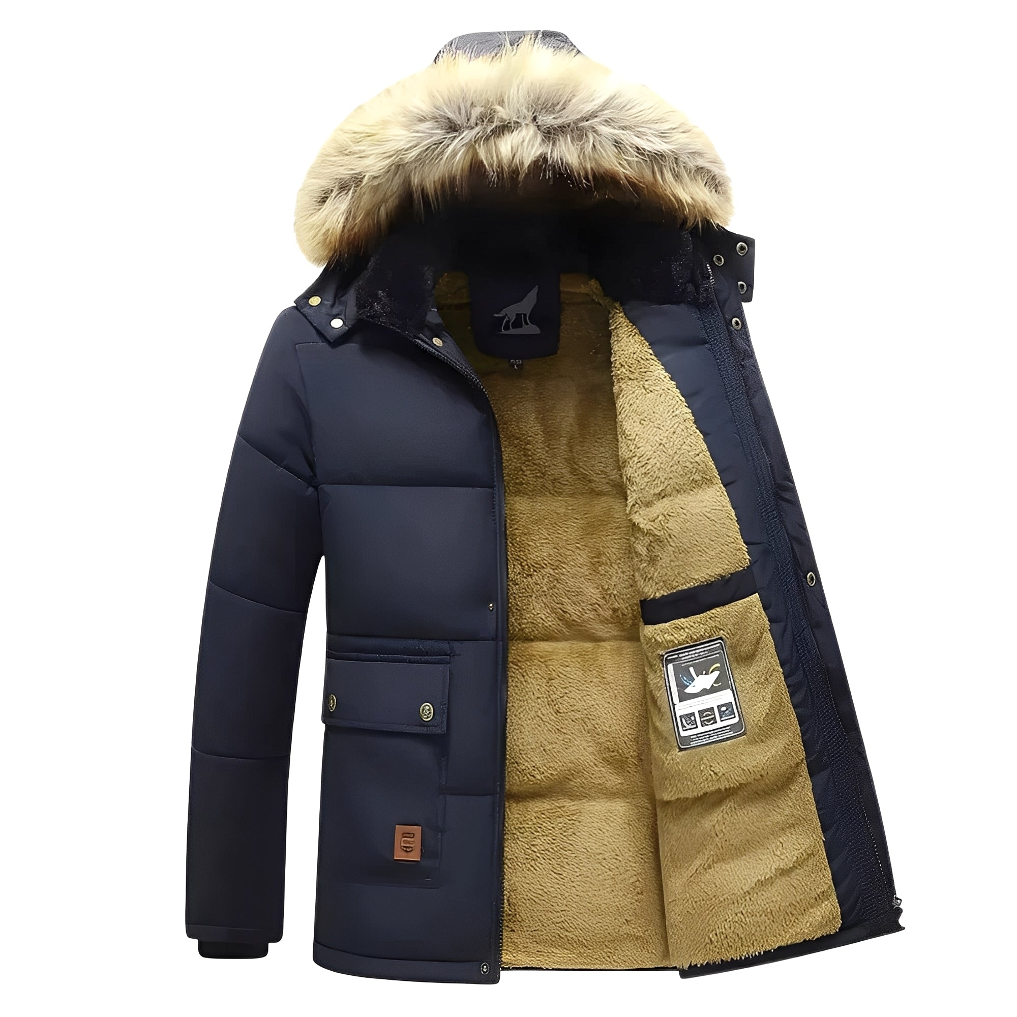 Krohn-e | Warme Parkajacke mit abnehmbarem Kapuze für Männer
