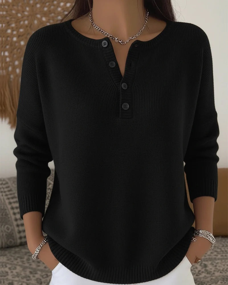 Krohn-e | Klassische Strickjacke mit Knöpfen und langen Ärmeln