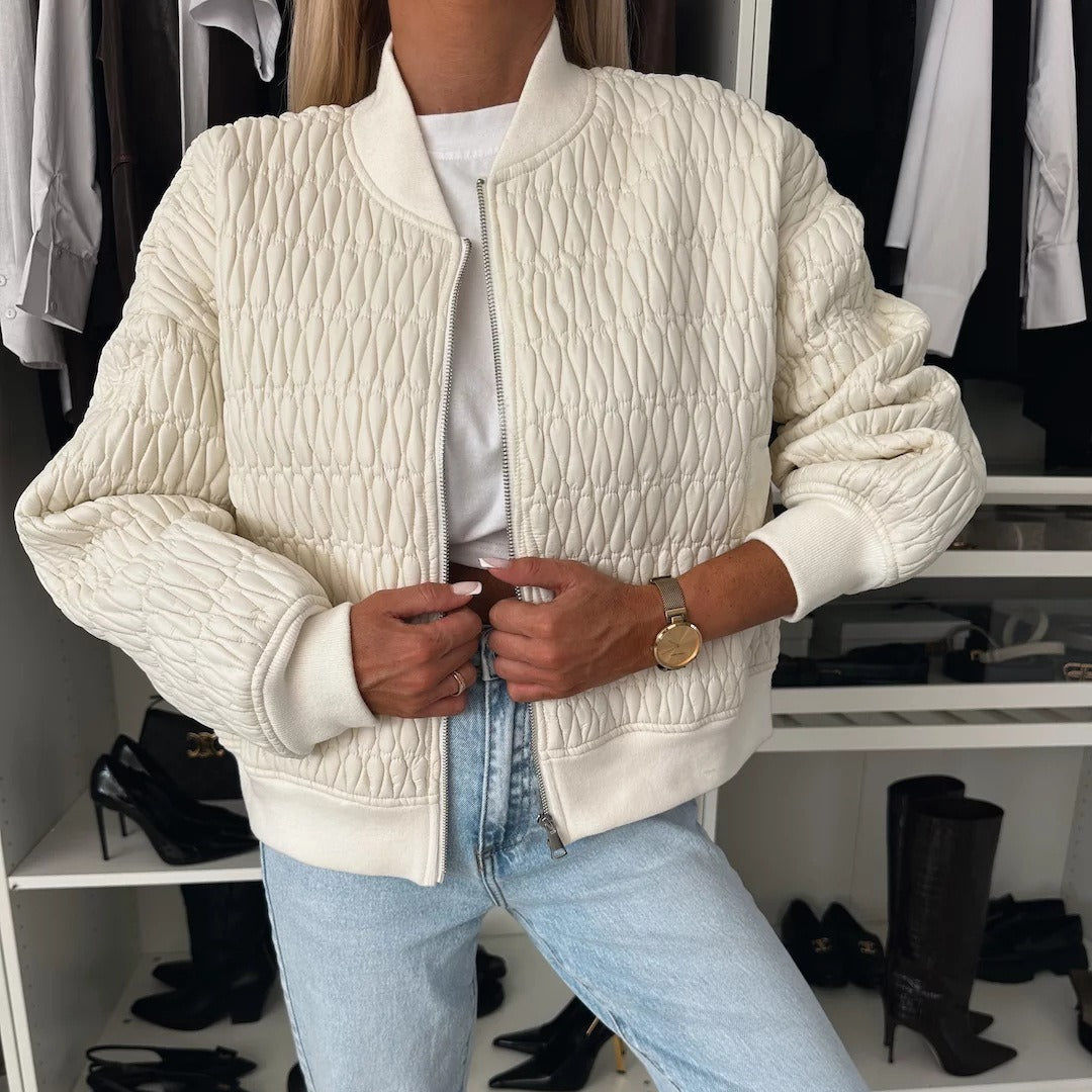Krohn-e | Gepolsterte Jacke - Kurz geschnittenes Modell - Rippeneinsätze - Reißverschluss - Casual Look