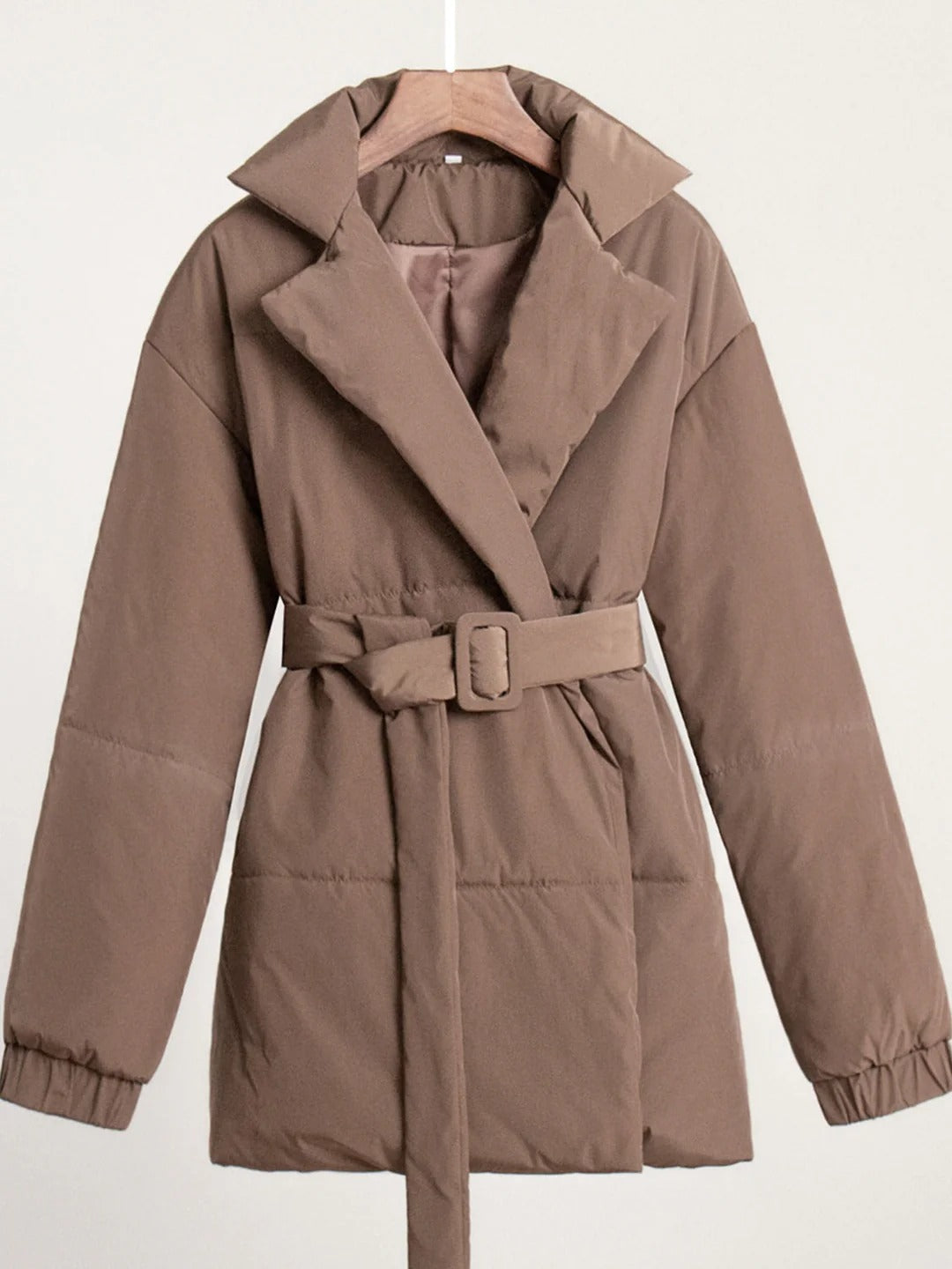 Krohn-e | Gürteltaschen Pufferjacke Wickel Front Stepp Wintermantel