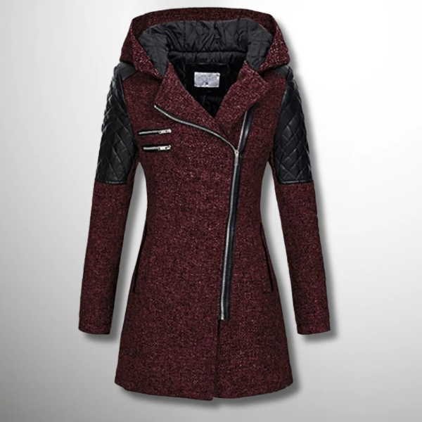 Krohn-e | Jacke – Taillierte Passform – Tweed-Körper – Gesteppten Ärmel – Asymmetrischer Reißverschluss – mit Kapuze
