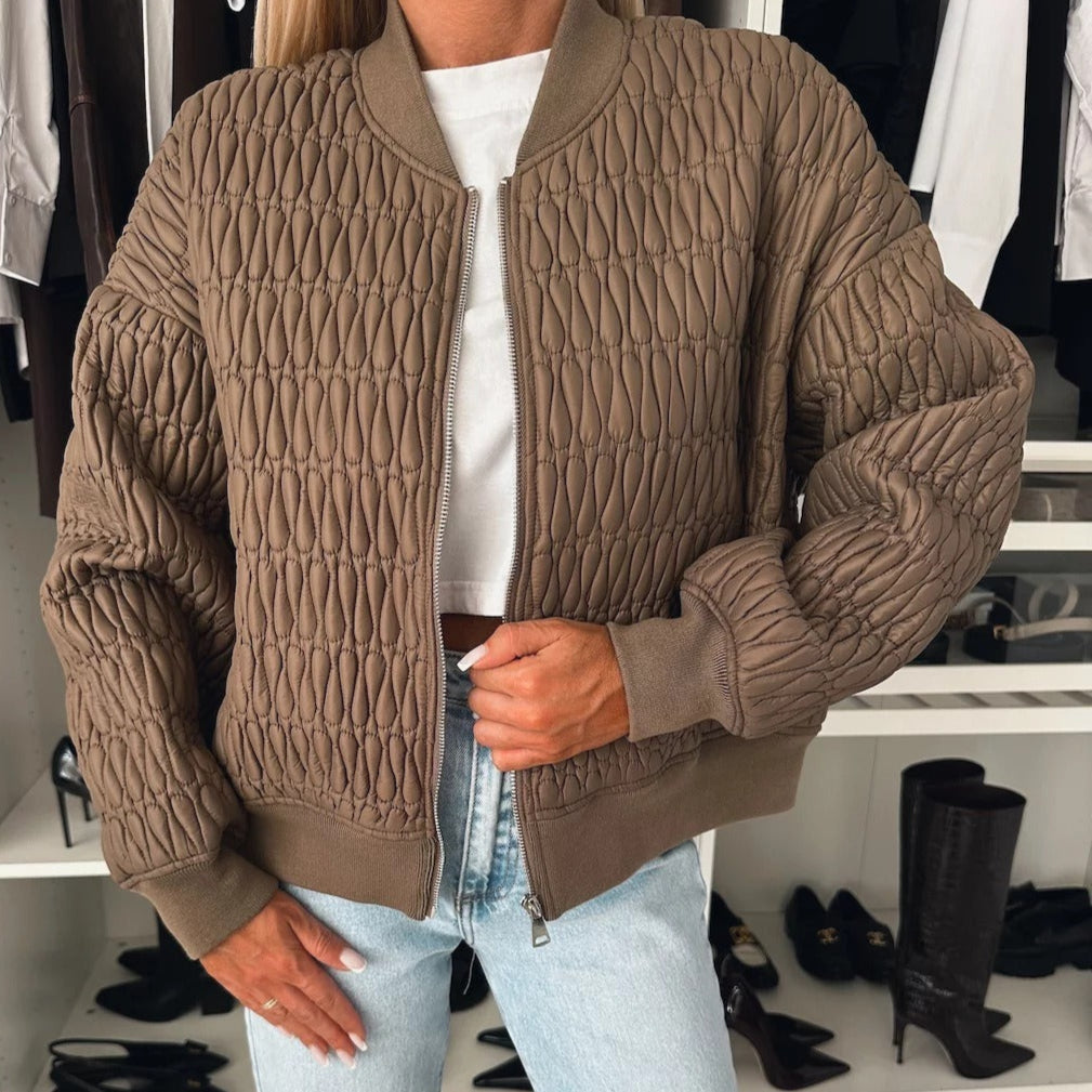 Krohn-e | Gepolsterte Jacke - Kurz geschnittenes Modell - Rippeneinsätze - Reißverschluss - Casual Look