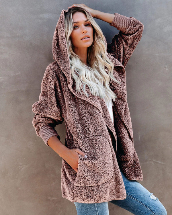 Krohn-e | Bequeme Übergrößen Damen Teddyweste Mit Kapuze