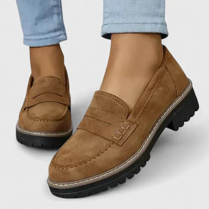 KROHN-E Damen Loafer Komfort Ergonomisch Flexible Sohle