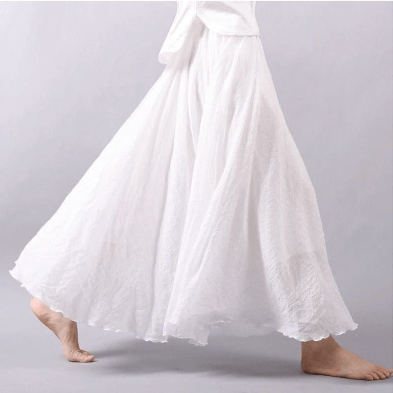 Ingrid | Damen Weit Schwingender Maxirock Elastischer Bund