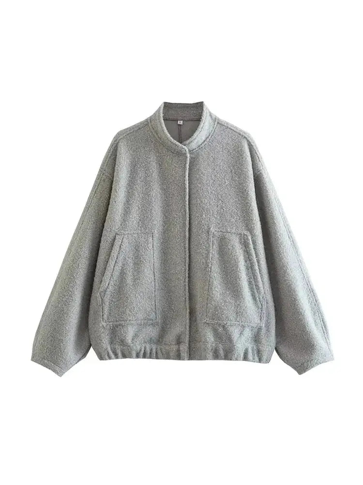 Krohn-e | Übergröße Schnitt Minimalistische Teddyjacke