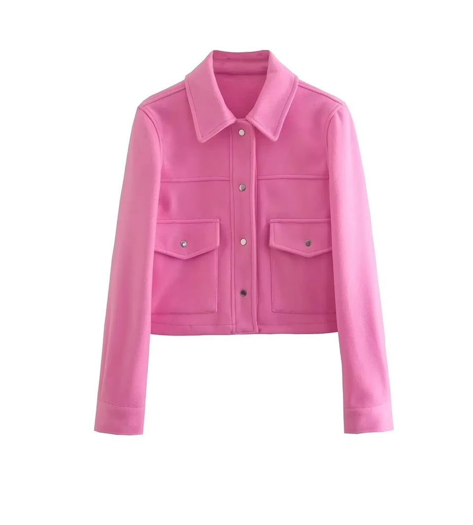 Krohn-e | Kurze Wolljacke mit Knöpfen Weich und Stilvoll Lässiger Look