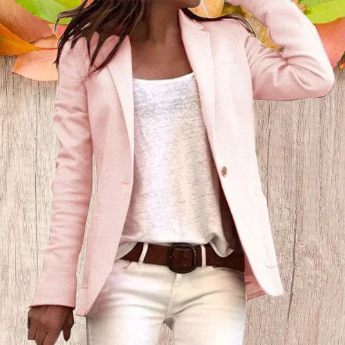 Krohn-e | Revers Knopf Schlanke Lange Ärmel Damen Blazer