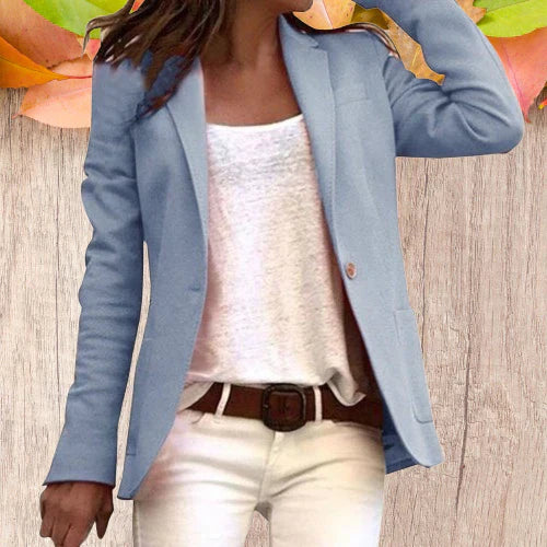 Krohn-e | Revers Knopf Schlanke Lange Ärmel Damen Blazer