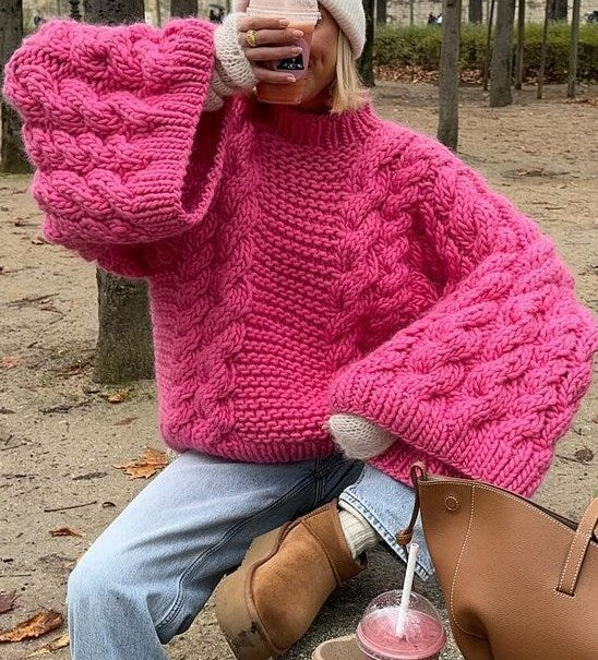 Krohn-e | Grober Zopfmusterpullover