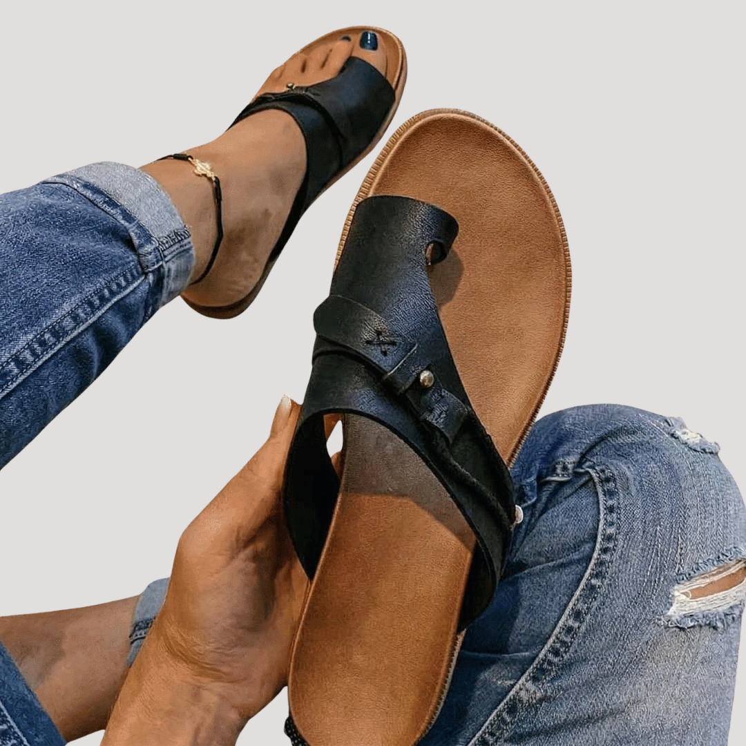 Johanna | Damen Zehensandalen Flach Sommer