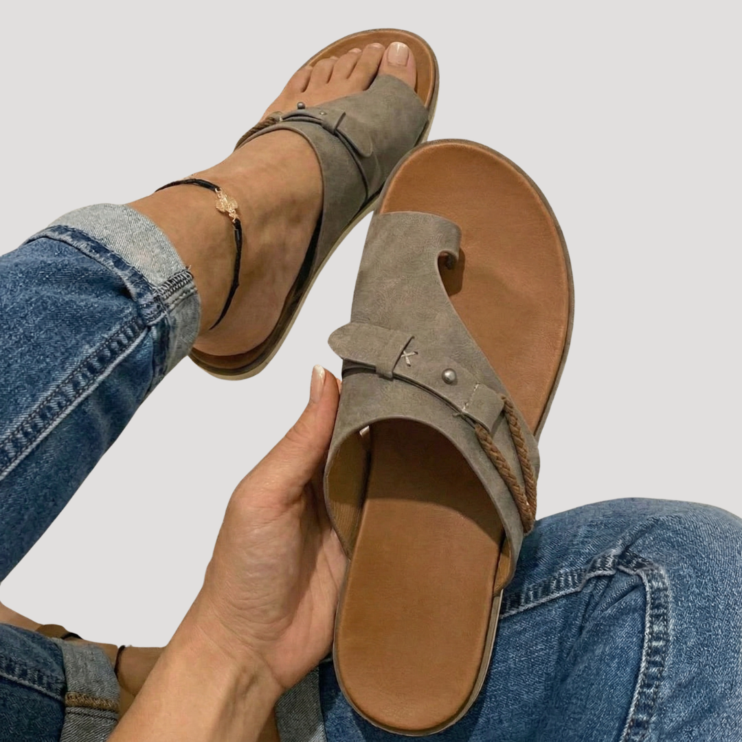 Johanna | Damen Zehensandalen Flach Sommer