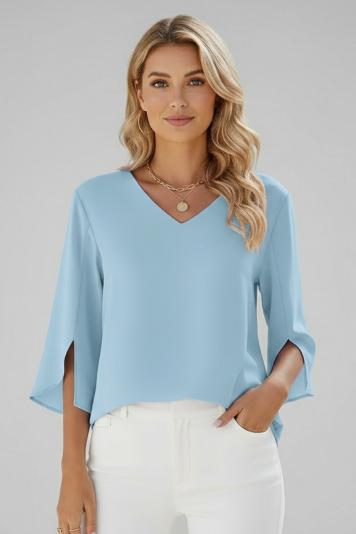 Josefine | Damen V-Ausschnitt 3/4 Arm Bluse