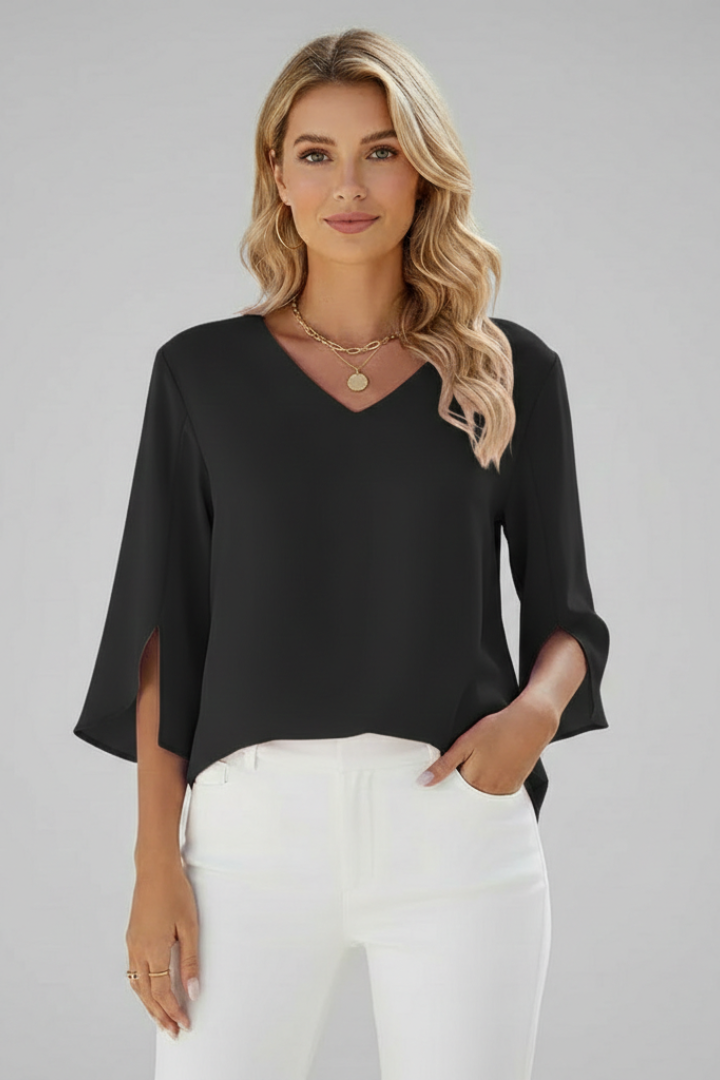 Josefine | Damen V-Ausschnitt 3/4 Arm Bluse