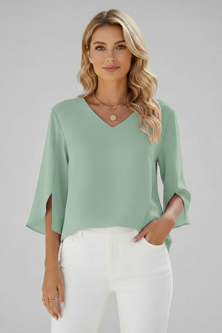 Josefine | Damen V-Ausschnitt 3/4 Arm Bluse