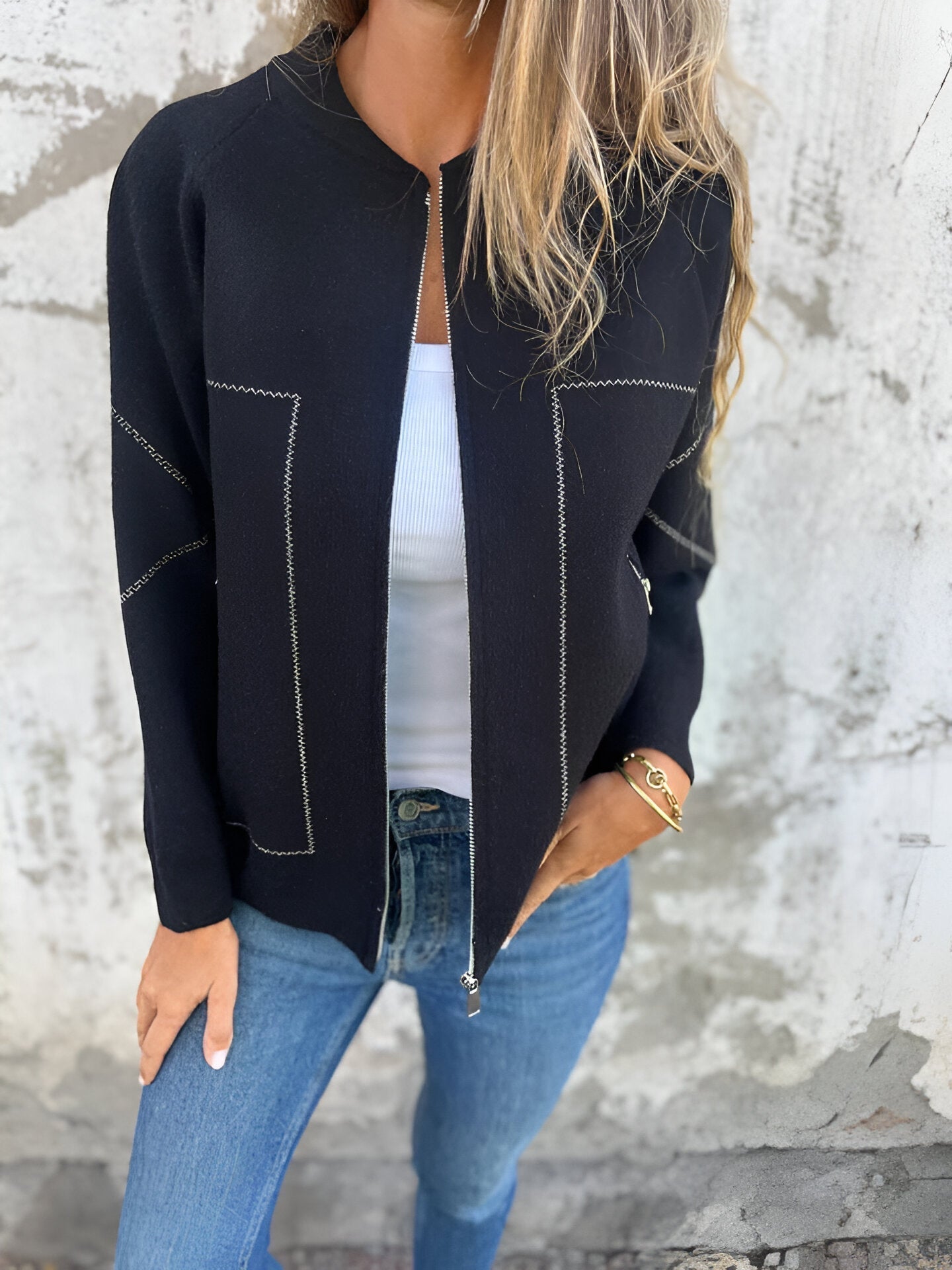 Krohn-e | Casual Langarm Reißverschlussjacke