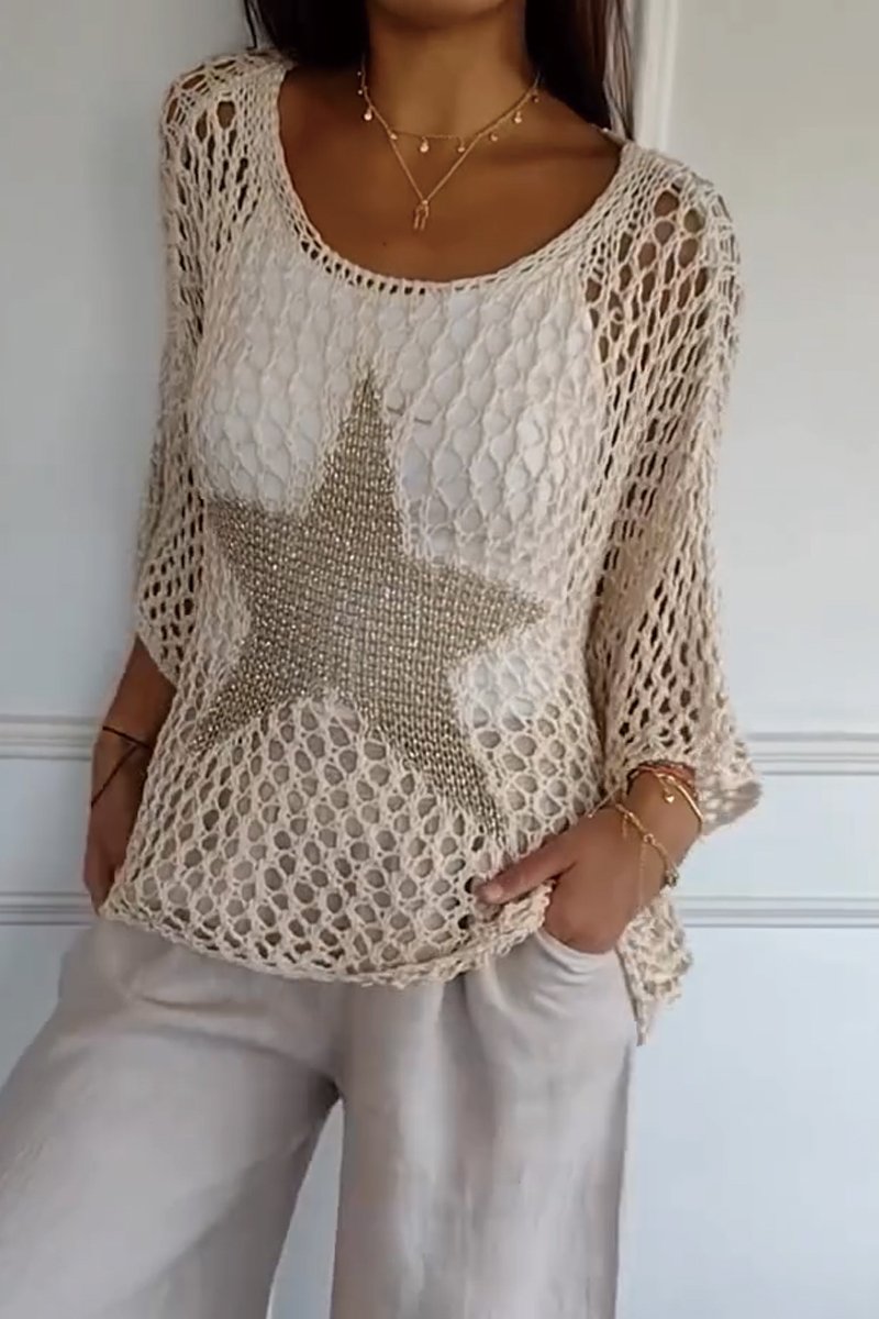 Milly | Sternenmuster-Pullover aus transparenter Qualität