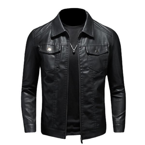 Krohn-e | Lederjacke mit Kragen für Herren