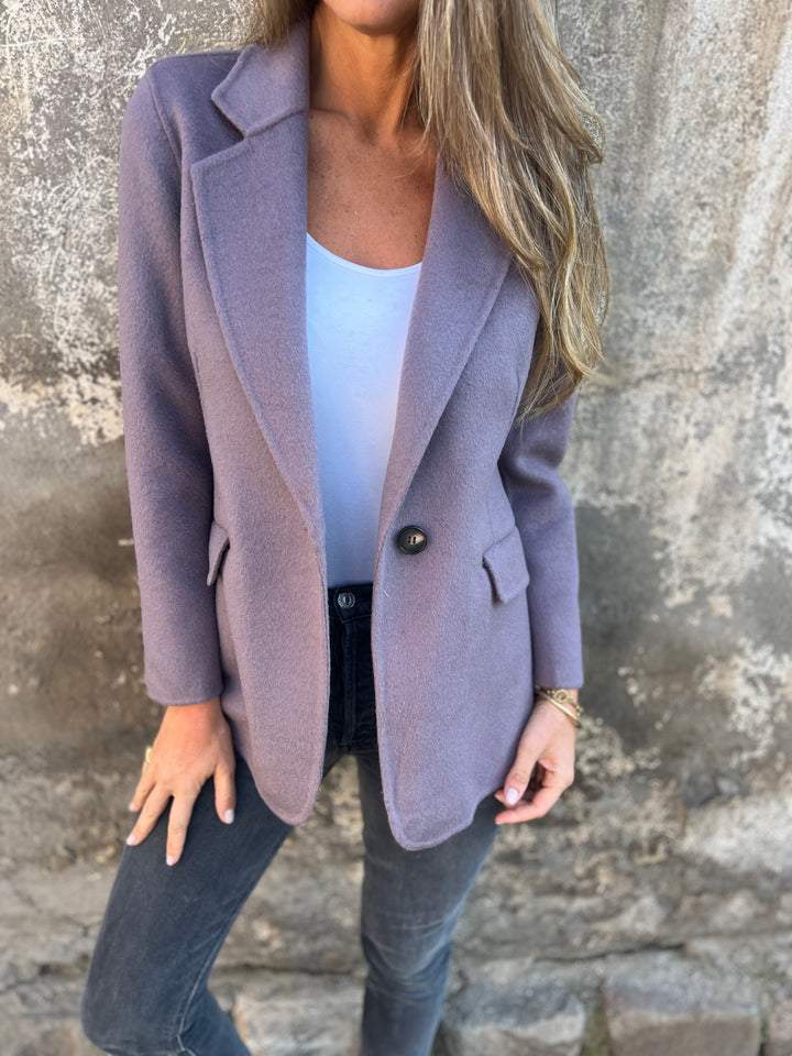 Avelena Winter Blazer with Draped Collar