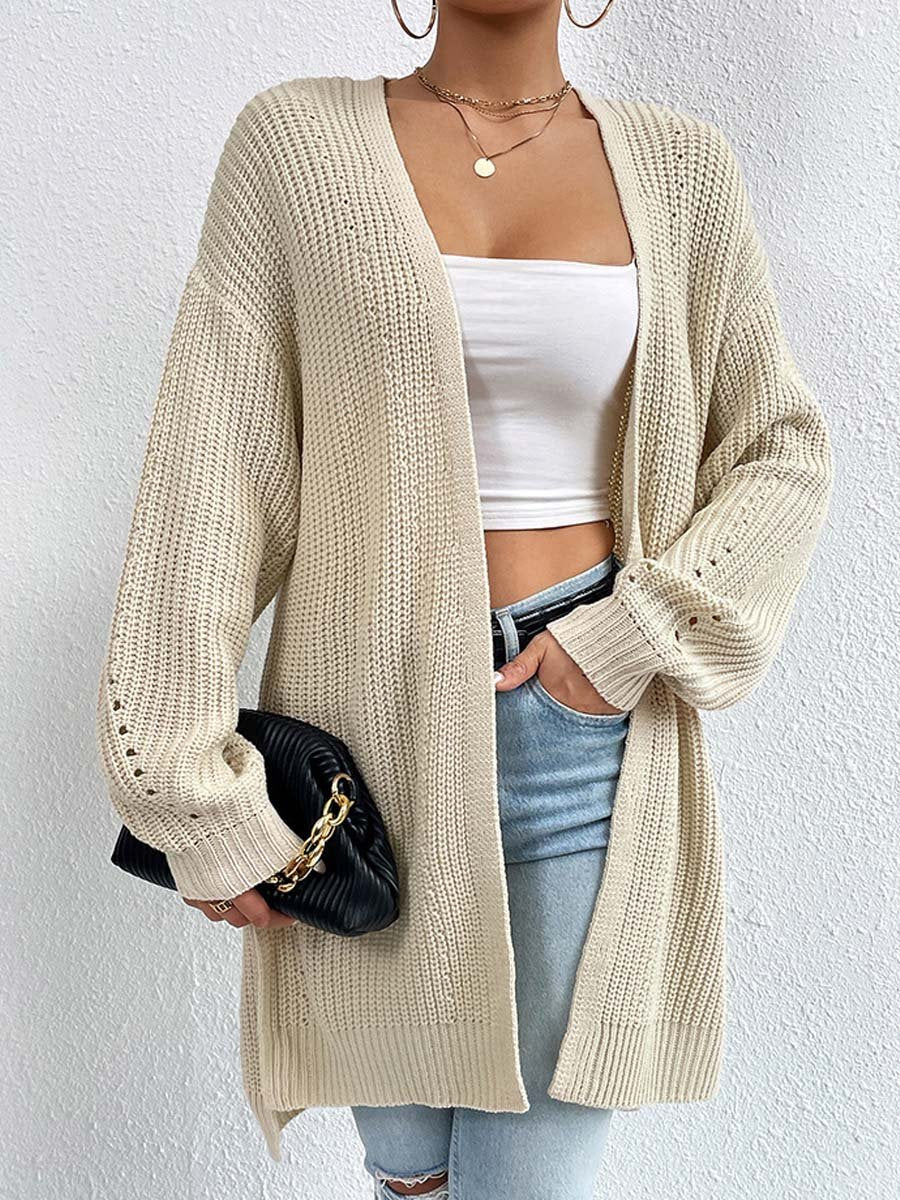 Krohn-e | Kardigan - V-Ausschnitt Lockere Mittellange Gestrickte Jacke, Lässig und Bequem