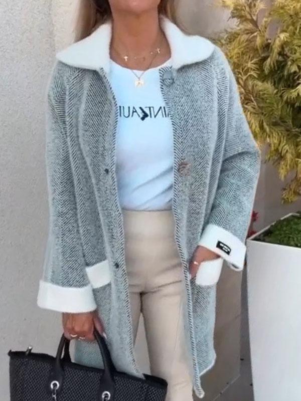 Krohn-e | Gemusterte Jacke mit Kontrastdetails Moderner Schnitt Eleganter Look