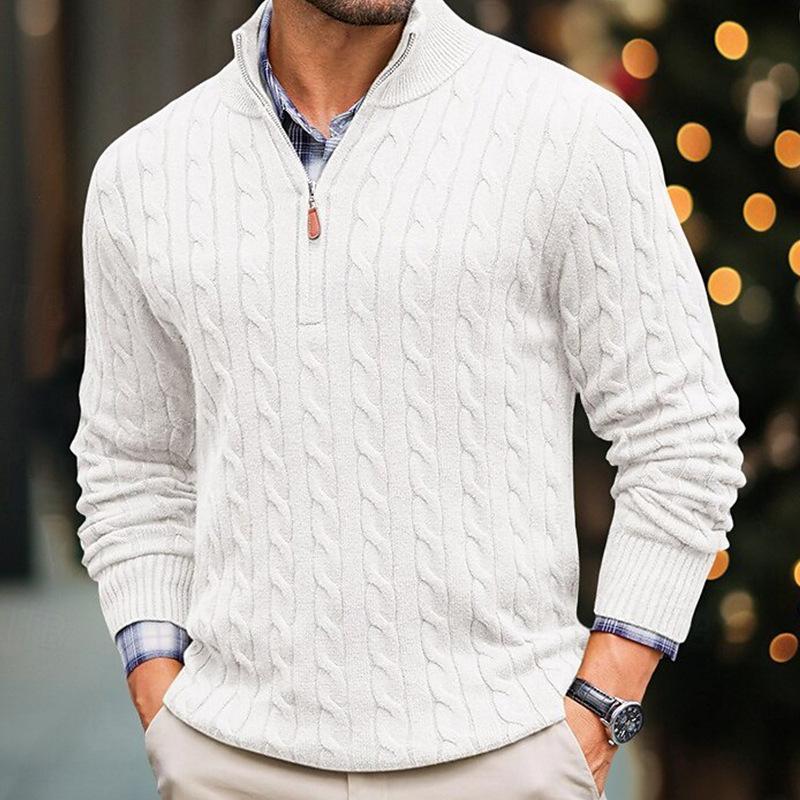 Krohn-e | Kabelstrickpullover mit Reißverschluss Weich und Warm Klassischer Look