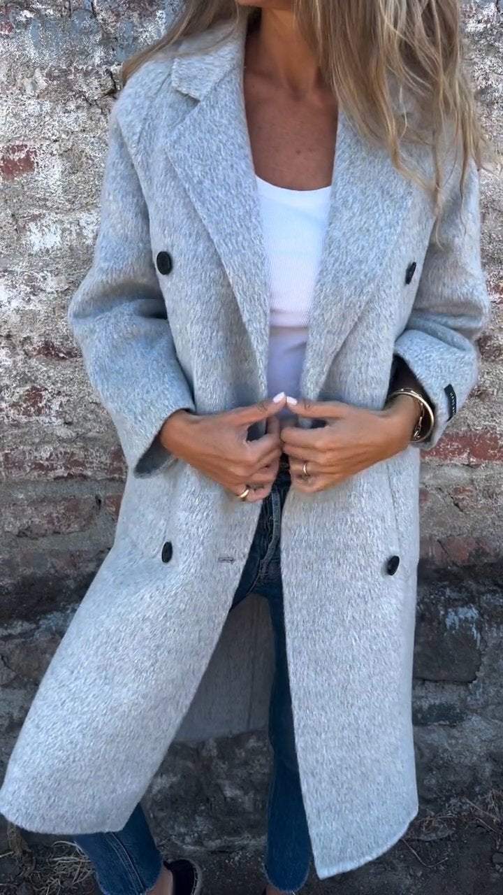 Krohn-e | Lange Jacke mit Doppelknopfverschluss Zeitloses Design Elegante Passform