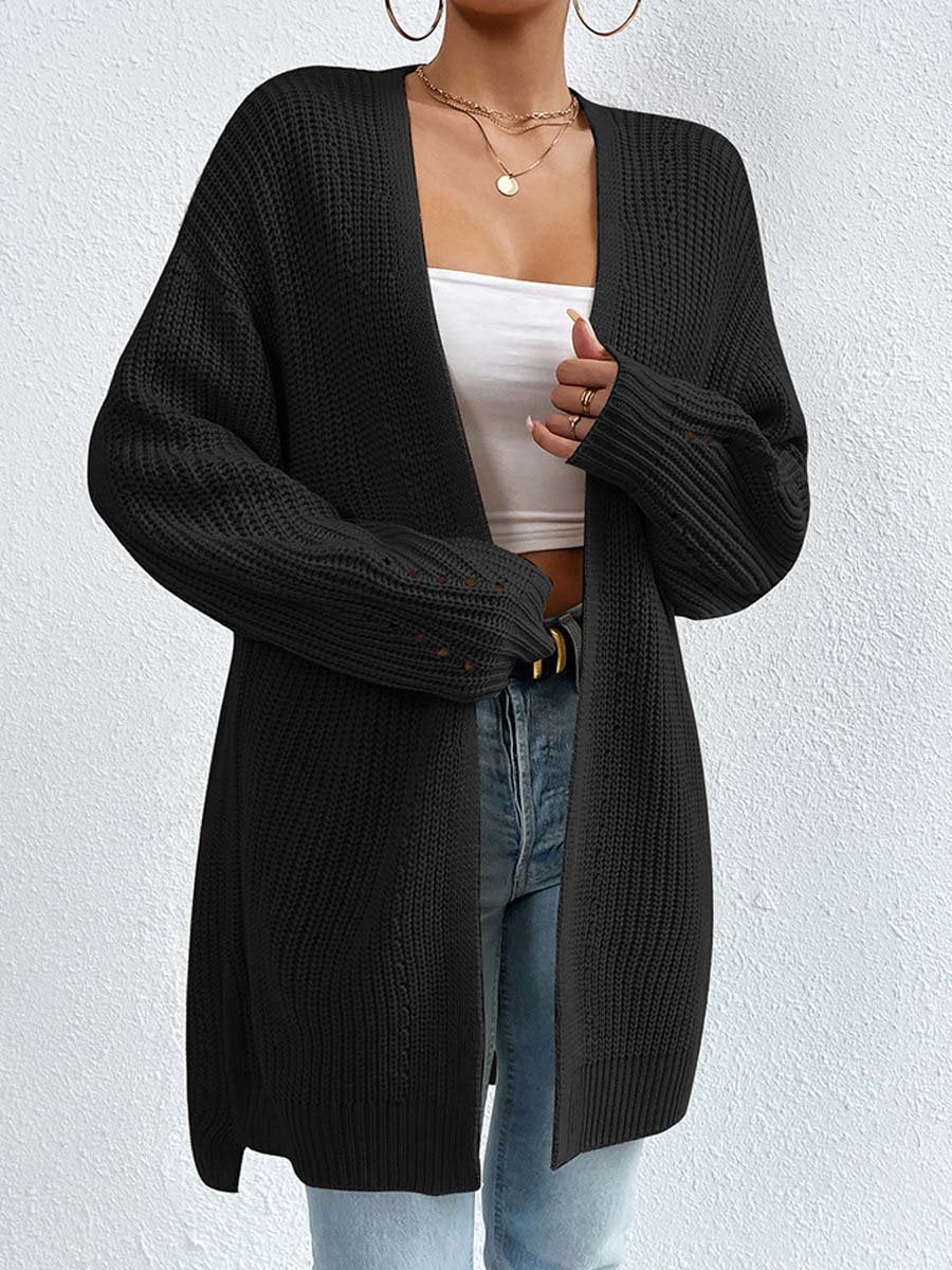 Krohn-e | Kardigan - V-Ausschnitt Lockere Mittellange Gestrickte Jacke, Lässig und Bequem