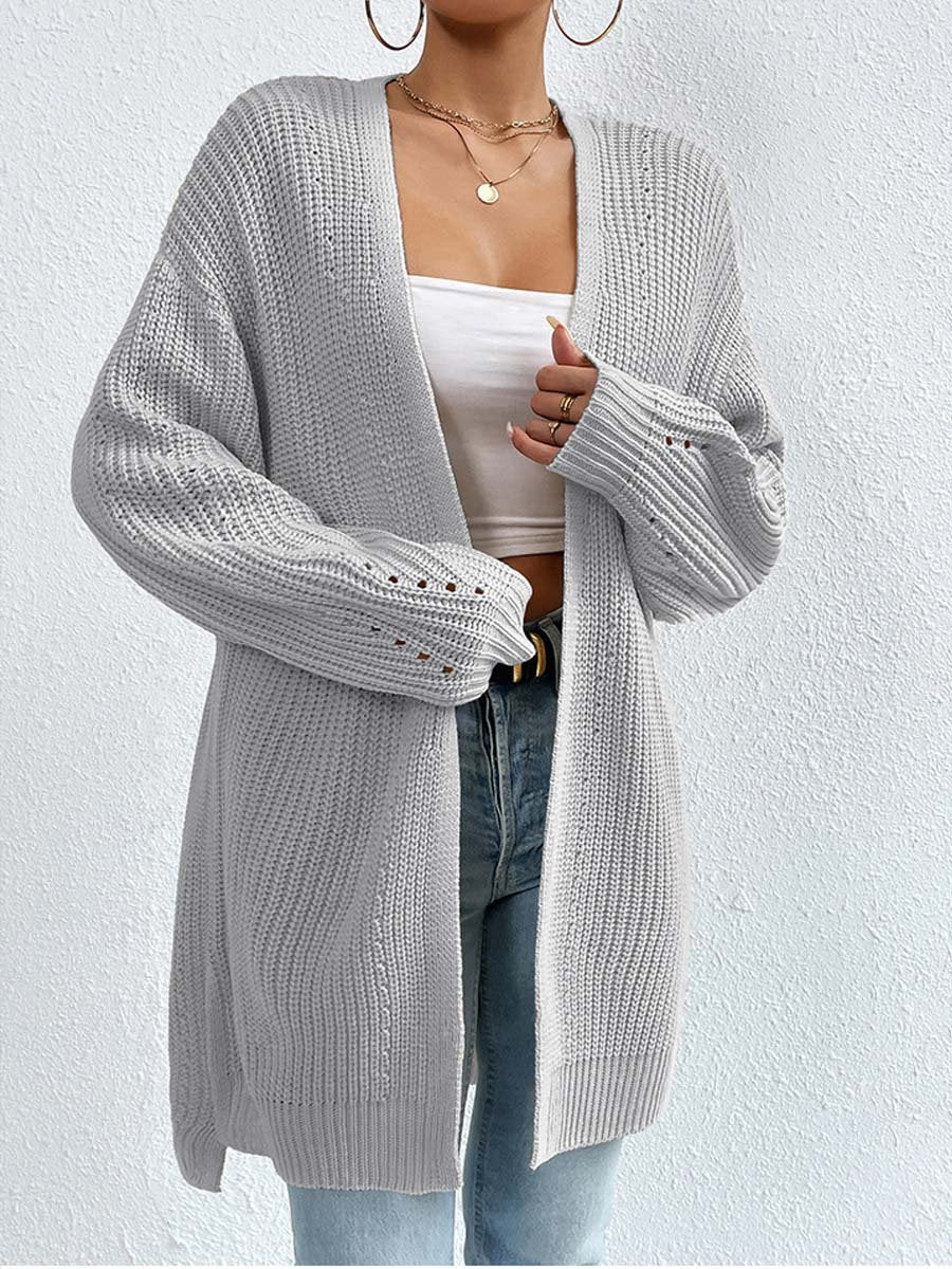Krohn-e | Kardigan - V-Ausschnitt Lockere Mittellange Gestrickte Jacke, Lässig und Bequem