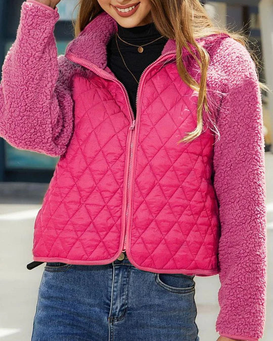 Krohn-e | Kuschelige Plüschjacke mit Reißverschluss