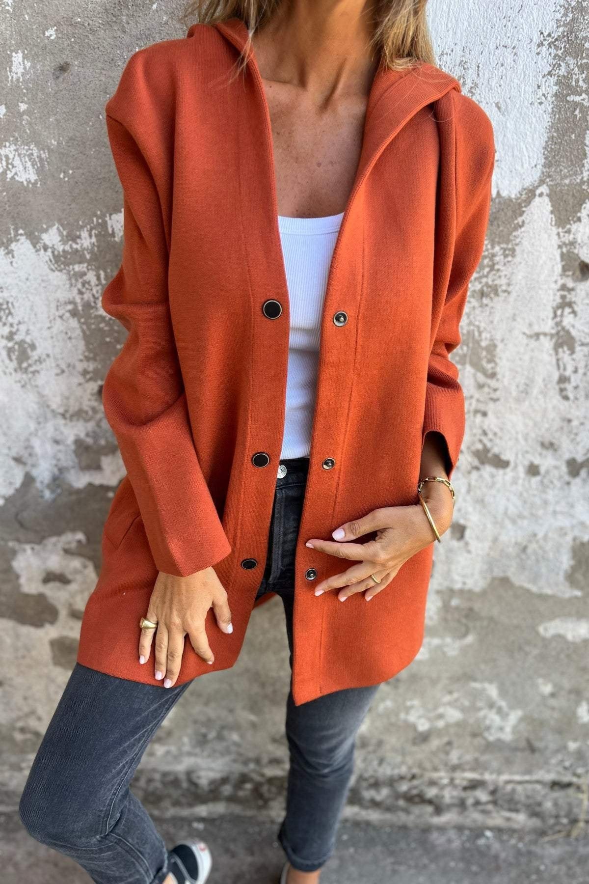 Fudus:  Lockere Kapuzenjacke mit einem Reißverschluss