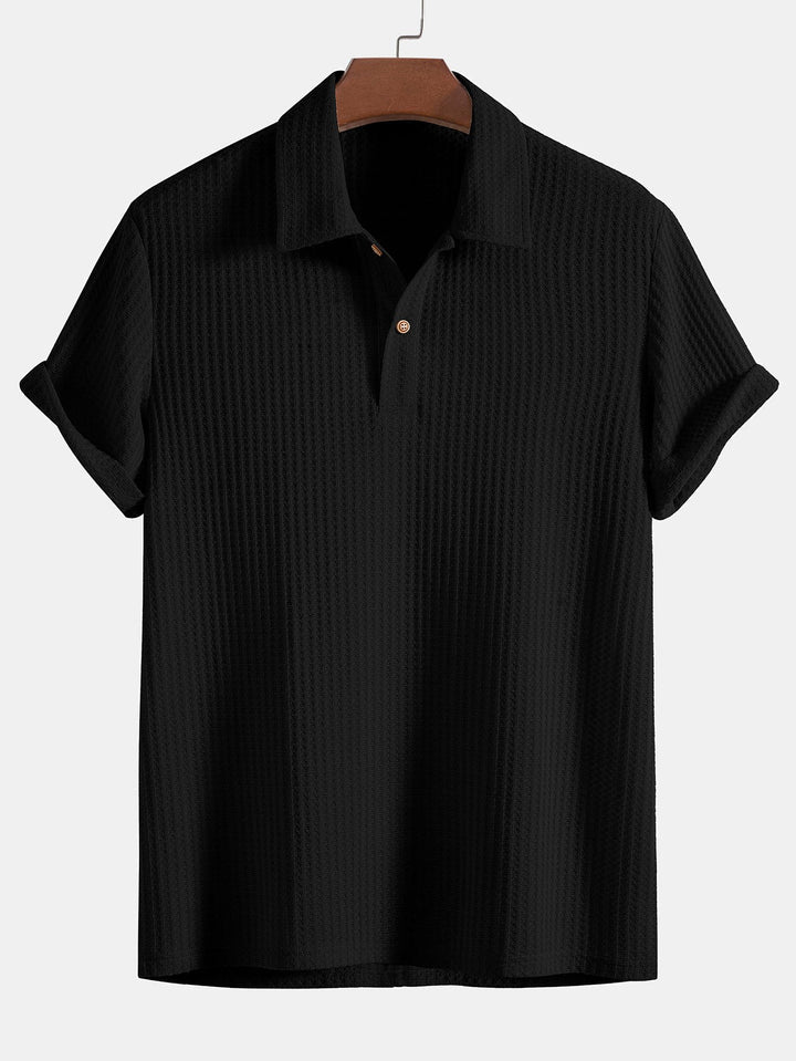 Chen Waffel-Poloshirt aus Strick