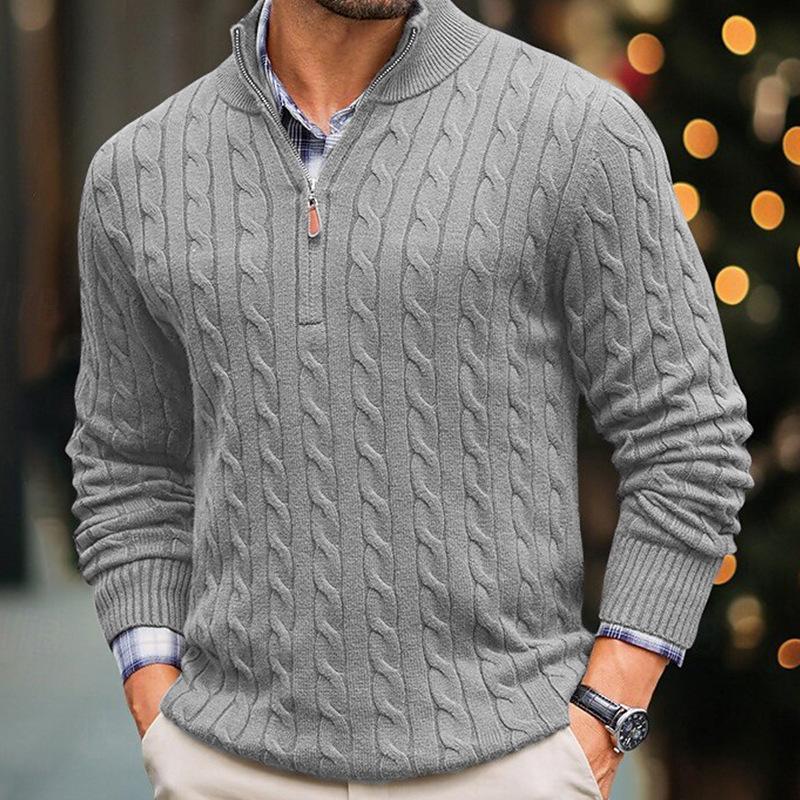 Krohn-e | Kabelstrickpullover mit Reißverschluss Weich und Warm Klassischer Look