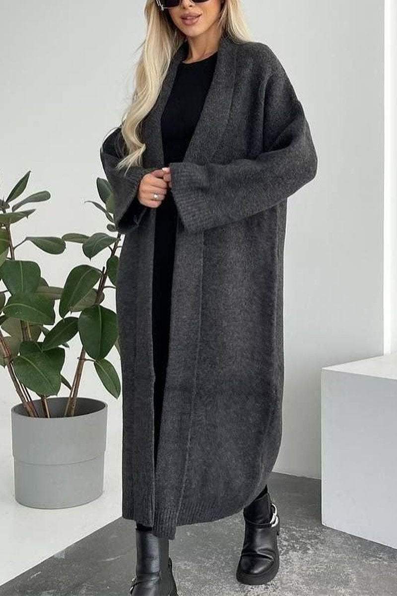 Krohn-e | Lange Strickcardigan Weich und Warm Zeitloses Design