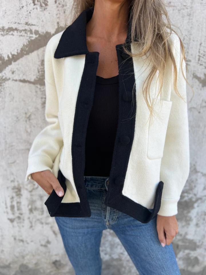 Krohn-e | Kurze Jacke mit Kontrastkanten Moderner Schnitt Zeitloses Design