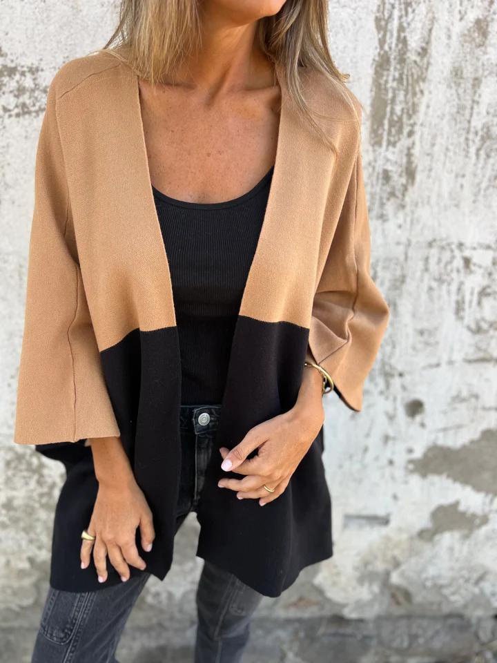 Krohn-e | Farbenblock Cardigan Stilvoll und Bequem Modernes Design