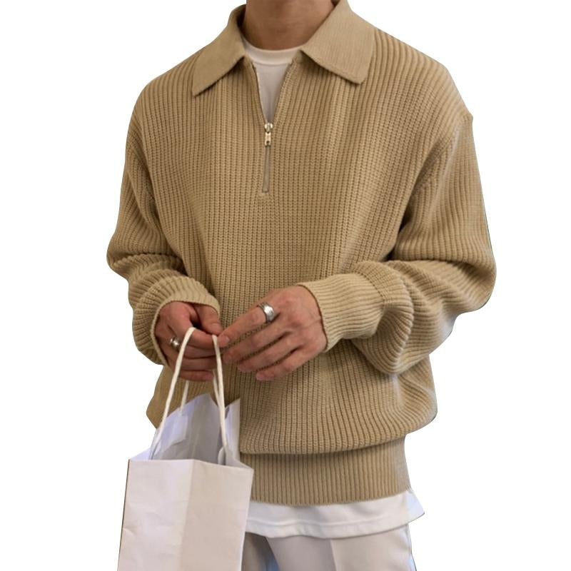 Krohn-e | Strickpullover mit Reißverschluss Weich und Stilvoll Lässige Eleganz